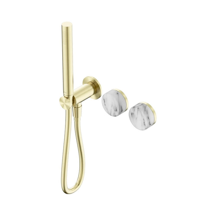 Nero Serenity Progressive Shower System And Slim Shower - Arabescato Corchia Handle
