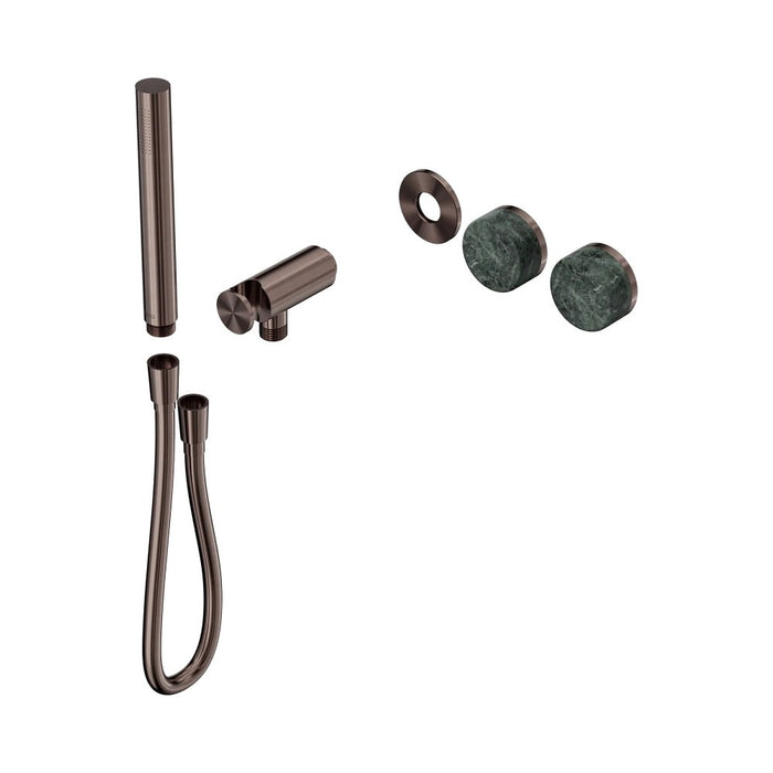Nero Serenity Progressive Shower System And Slim Shower - Verde Alpi Handle