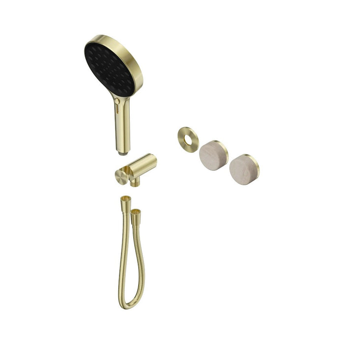 Nero Serenity Progressive Shower System And Hand Shower - Rome Travertine Handle