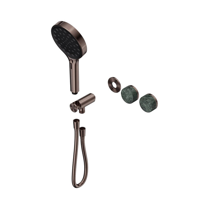 Nero Serenity Progressive Shower System And Hand Shower - Verde Alpi Handle