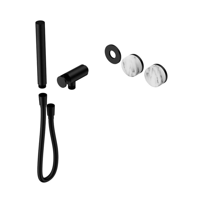 Nero Serenity Progressive Shower System And Slim Shower - Arabescato Corchia Handle