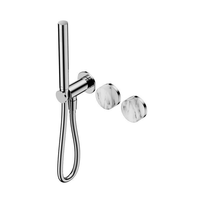 Nero Serenity Progressive Shower System And Slim Shower - Arabescato Corchia Handle