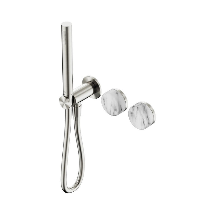 Nero Serenity Progressive Shower System And Slim Shower - Arabescato Corchia Handle