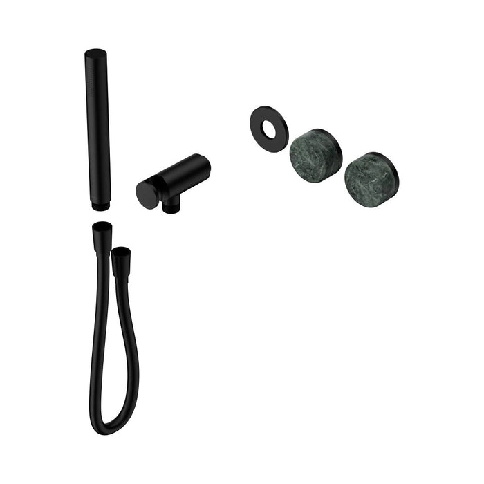Nero Serenity Progressive Shower System And Slim Shower - Verde Alpi Handle