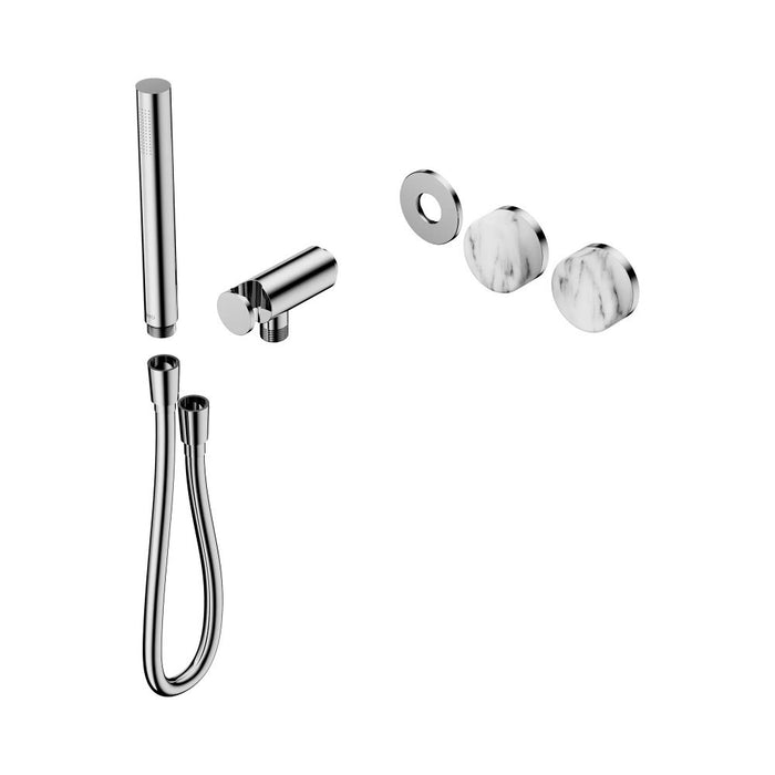 Nero Serenity Progressive Shower System And Slim Shower - Arabescato Corchia Handle