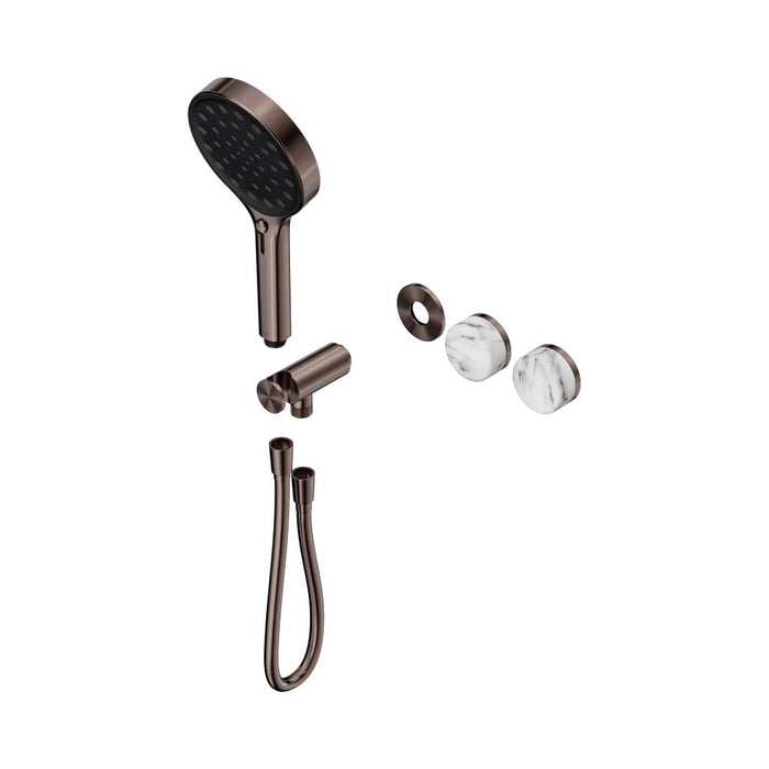 Nero Serenity Progressive Shower System And Hand Shower - Arabescato Corchia Handle