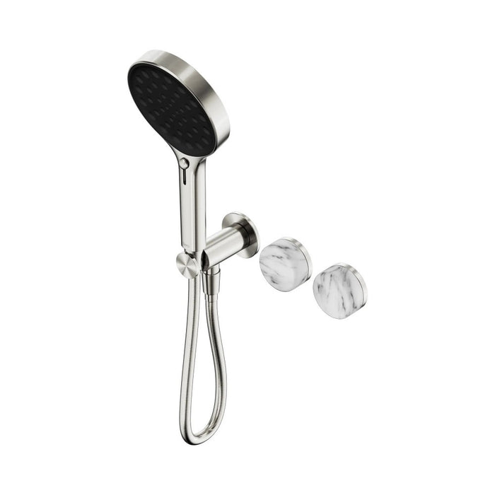 Nero Serenity Progressive Shower System And Hand Shower - Arabescato Corchia Handle