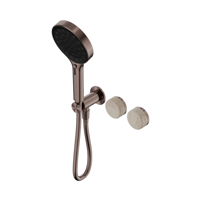 Nero Serenity Progressive Shower System And Hand Shower - Rome Travertine Handle