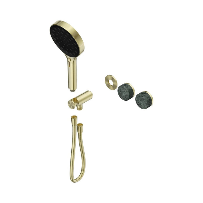 Nero Serenity Progressive Shower System And Hand Shower - Verde Alpi Handle