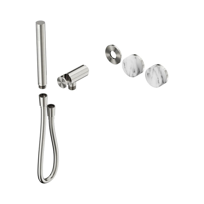 Nero Serenity Progressive Shower System And Slim Shower - Arabescato Corchia Handle