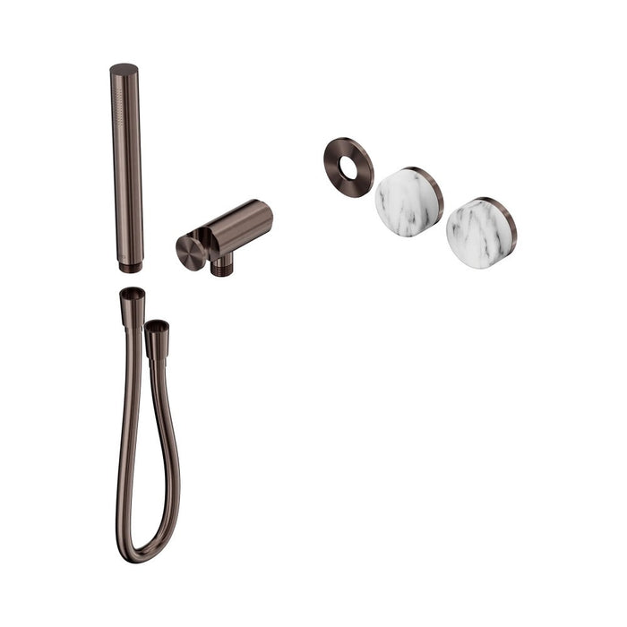 Nero Serenity Progressive Shower System And Slim Shower - Arabescato Corchia Handle