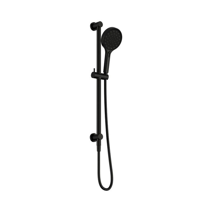 705mm Nero Serenity Round Brass Rail Shower