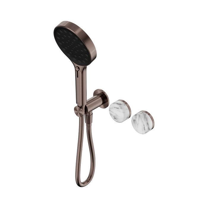 Nero Serenity Progressive Shower System And Hand Shower - Arabescato Corchia Handle