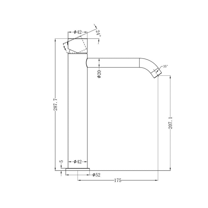 Nero Zen 316L Stainless Steel Handless Tall Basin Mixer