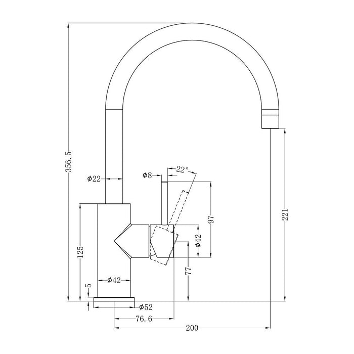 Nero Zen 316L Stainless Steel Kitchen Mixer