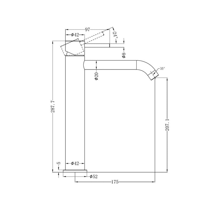 Nero Zen 316L Stainless Steel Tall Basin Mixer