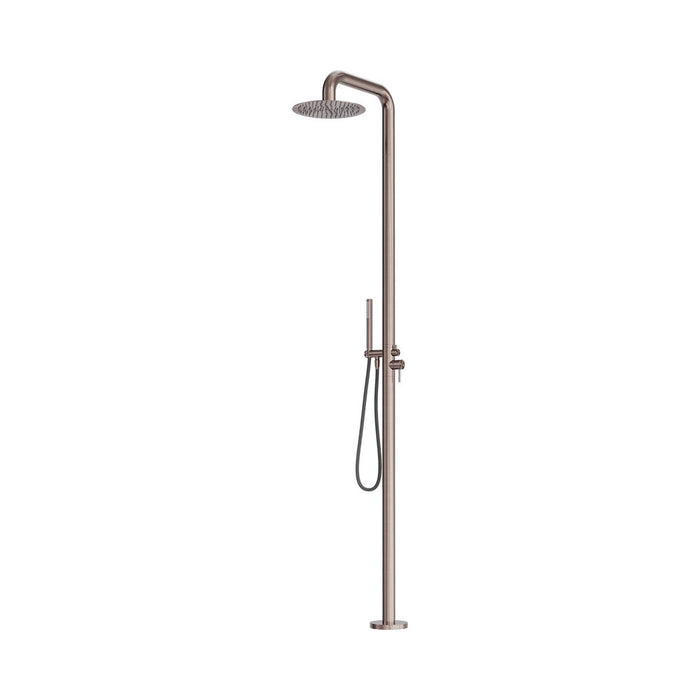 2124mm Nero Zen SS316L Round Outdoor Freestanding Twin Shower