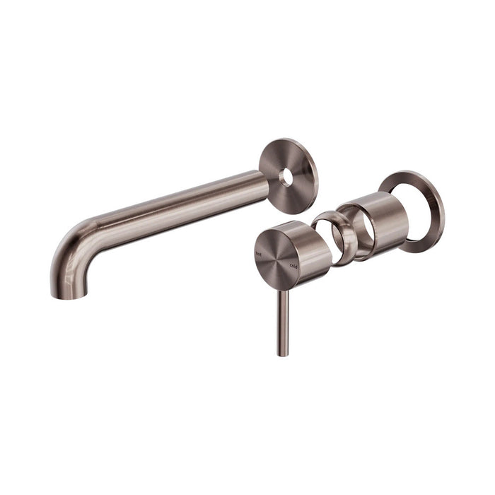 185mm Nero Zen 316L Stainless Steel Separate Back Plate Wall Basin/Bath Mixer