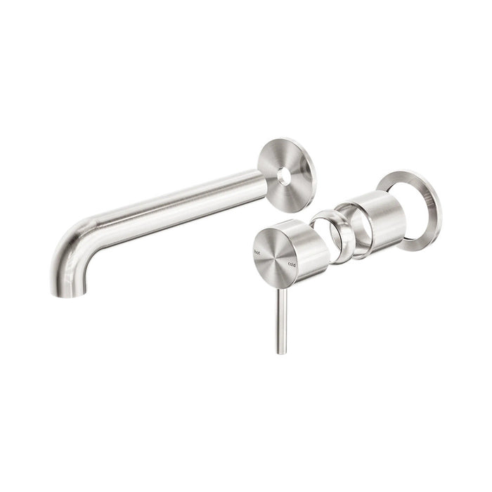 185mm Nero Zen 316L Stainless Steel Separate Back Plate Wall Basin/Bath Mixer