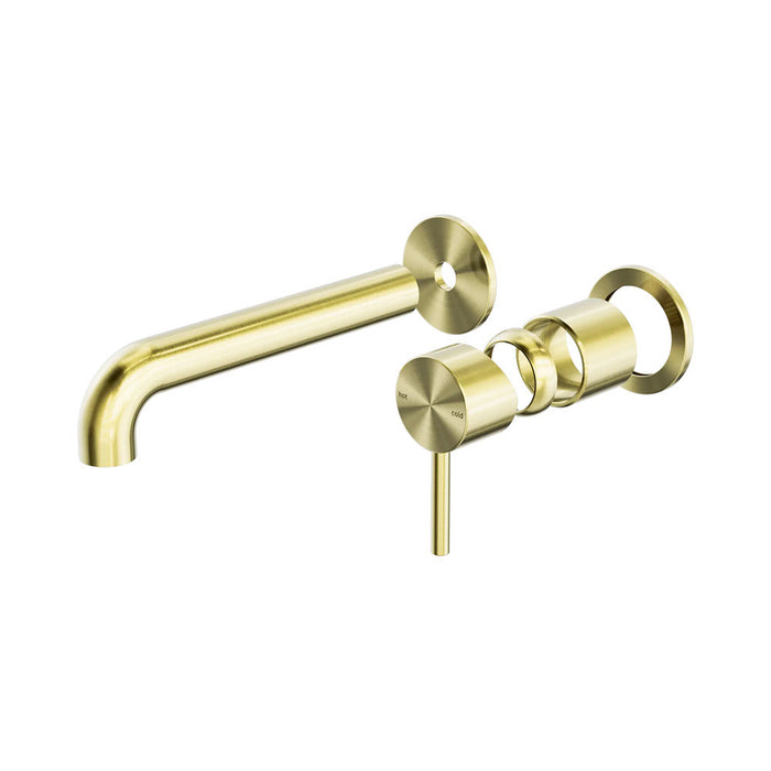 185mm Nero Zen 316L Stainless Steel Separate Back Plate Wall Basin/Bath Mixer