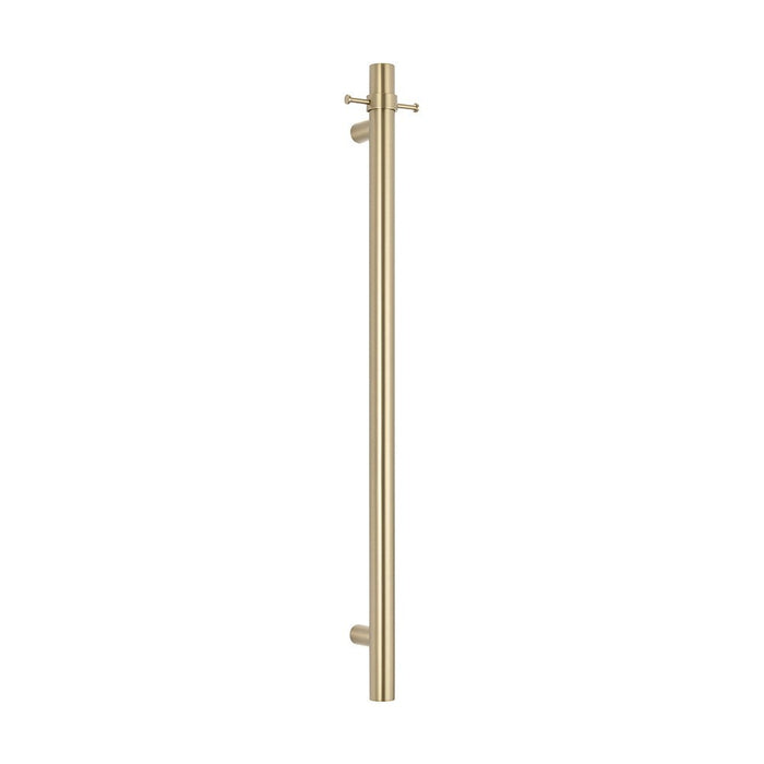 950*40mm Radiant 304 Stainless Steel Vertical Single Round Heated Towel Rail