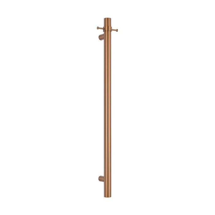 950*40mm Radiant 304 Stainless Steel Vertical Single Round Heated Towel Rail