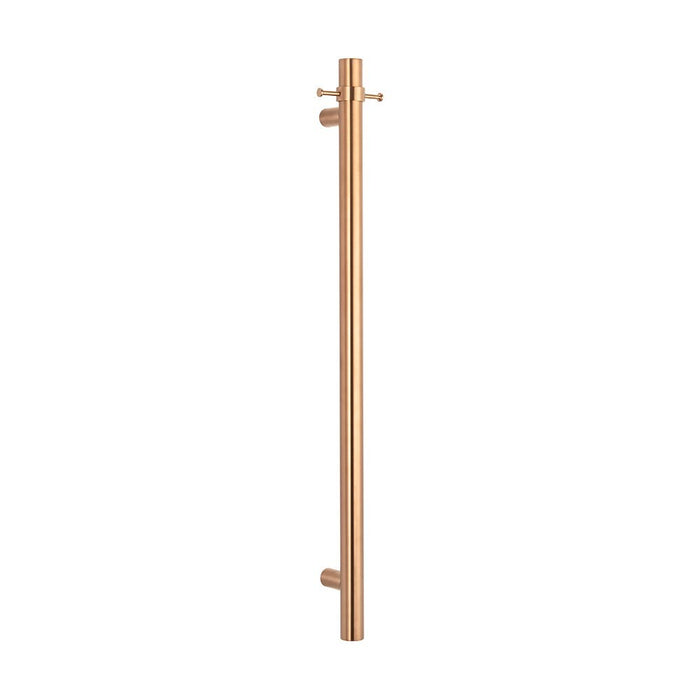 950*40mm Radiant 304 Stainless Steel Vertical Single Round Heated Towel Rail