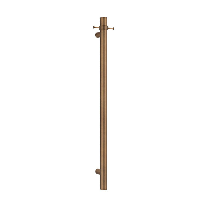950*40mm Radiant 304 Stainless Steel Vertical Single Round Heated Towel Rail