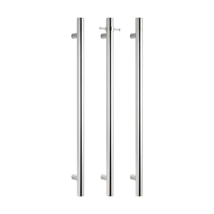 950*40mm Radiant 304 Stainless Steel Vertical Single Round Heated Towel Rail