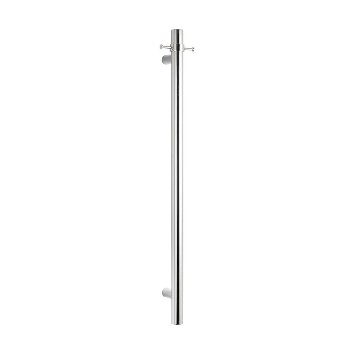 950*40mm Radiant 304 Stainless Steel Vertical Single Round Heated Towel Rail