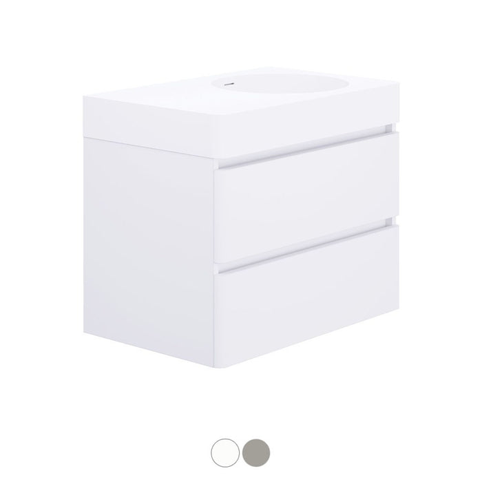 700/1000/1200*450*610mm Fienza Encanto Thermo-Laminated Wall Hung Vanity With Solid Surface Basin Top