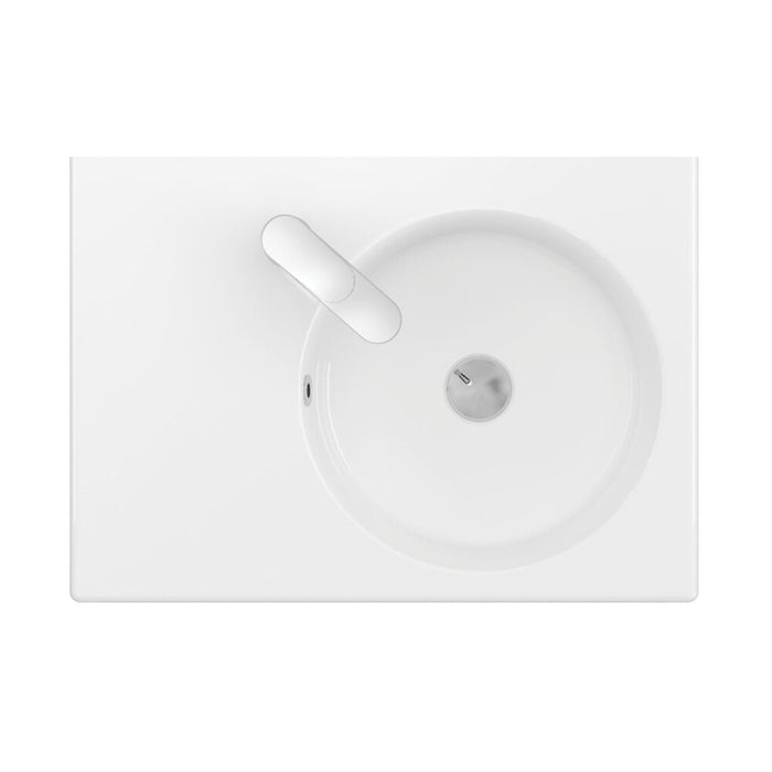 600*425*150mm Fienza Reba Gloss White Ceramic Rectangle Wall Hung Basin