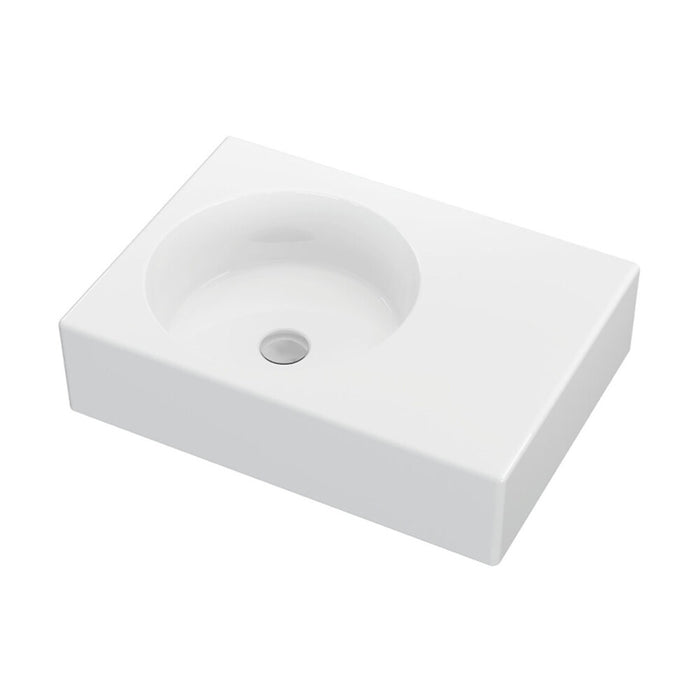 600*425*150mm Fienza Reba Gloss White Ceramic Rectangle Wall Hung Basin
