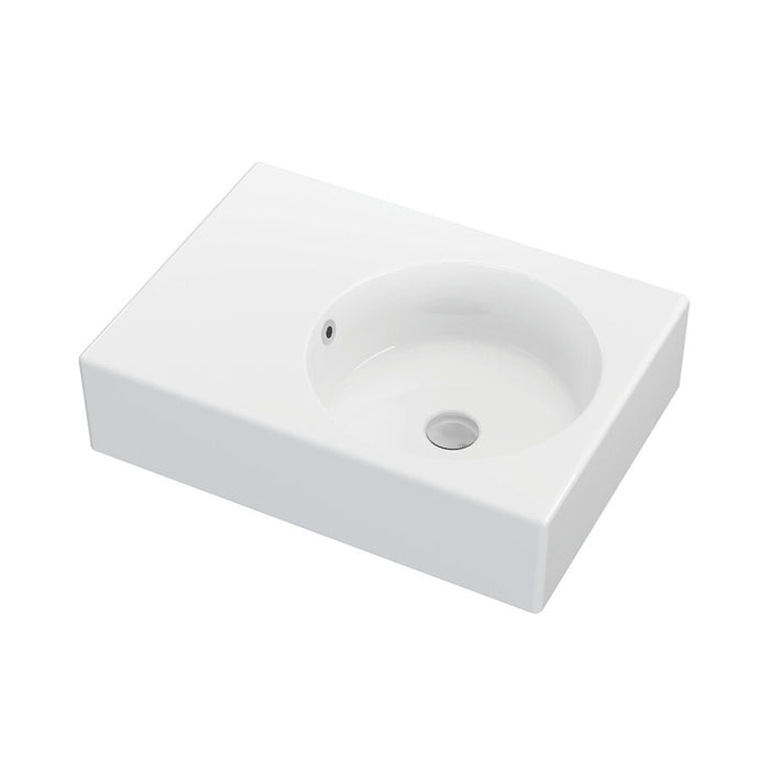 600*425*150mm Fienza Reba Gloss White Ceramic Rectangle Wall Hung Basin