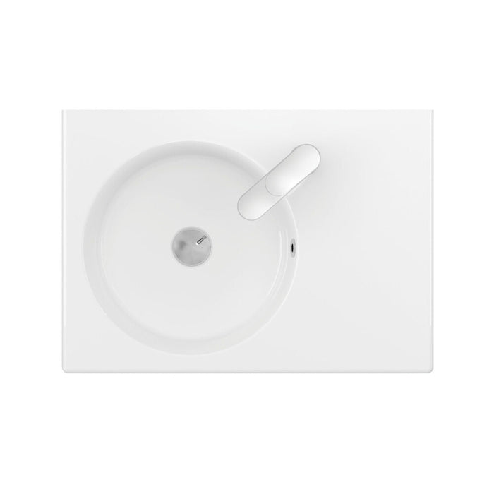 600*425*150mm Fienza Reba Gloss White Ceramic Rectangle Wall Hung Basin