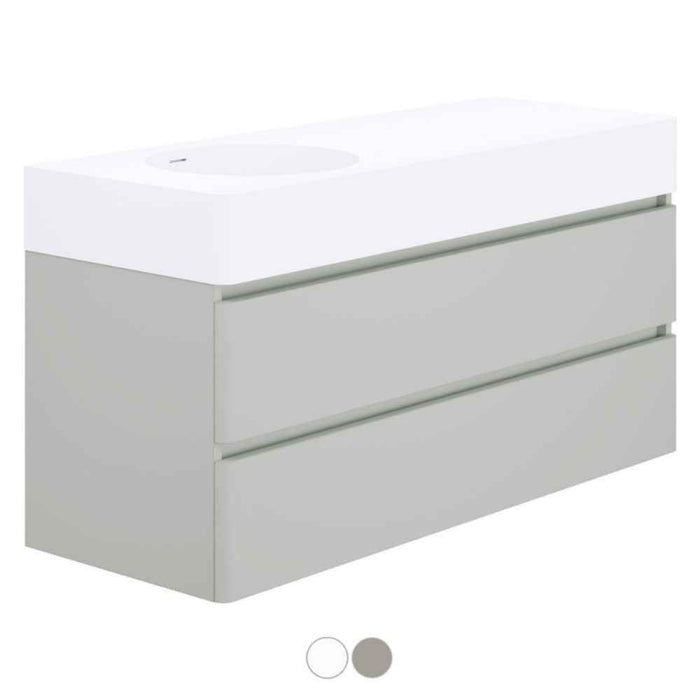 700/1000/1200*450*610mm Fienza Encanto Thermo-Laminated Wall Hung Vanity With Solid Surface Basin Top