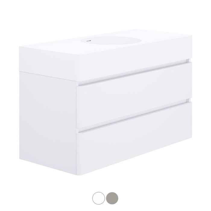 700/1000/1200*450*610mm Fienza Encanto Thermo-Laminated Wall Hung Vanity With Solid Surface Basin Top