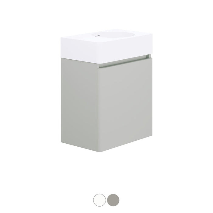 470*300*590mm Fienza Encanto Thermo-Laminated Wall Hung Vanity With Solid Surface Basin Top