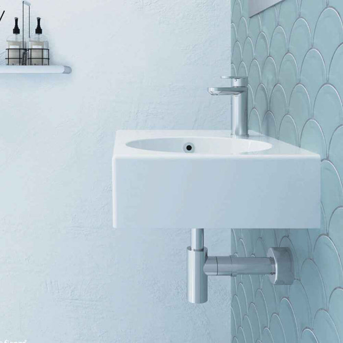 600*425*150mm Fienza Reba Gloss White Ceramic Rectangle Wall Hung Basin