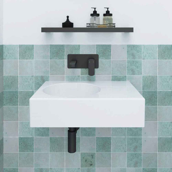 600*425*150mm Fienza Reba Gloss White Ceramic Rectangle Wall Hung Basin