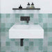 600*425*150mm Fienza Reba Gloss White Ceramic Rectangle Wall Hung Basin