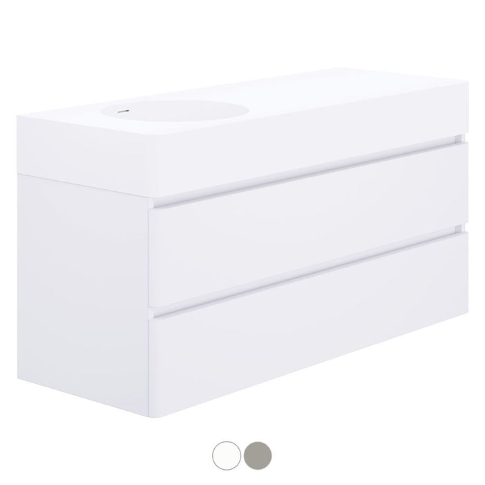 700/1000/1200*450*610mm Fienza Encanto Thermo-Laminated Wall Hung Vanity With Solid Surface Basin Top