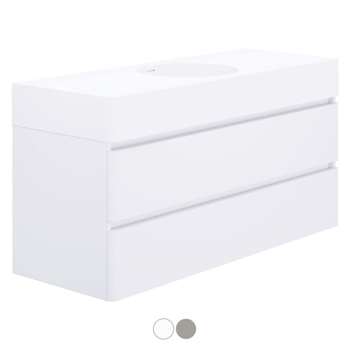 700/1000/1200*450*610mm Fienza Encanto Thermo-Laminated Wall Hung Vanity With Solid Surface Basin Top