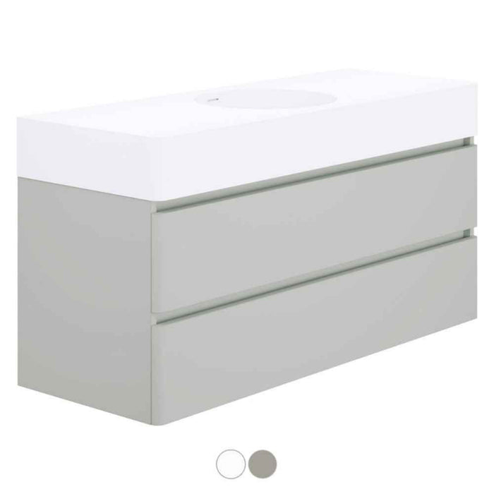 700/1000/1200*450*610mm Fienza Encanto Thermo-Laminated Wall Hung Vanity With Solid Surface Basin Top