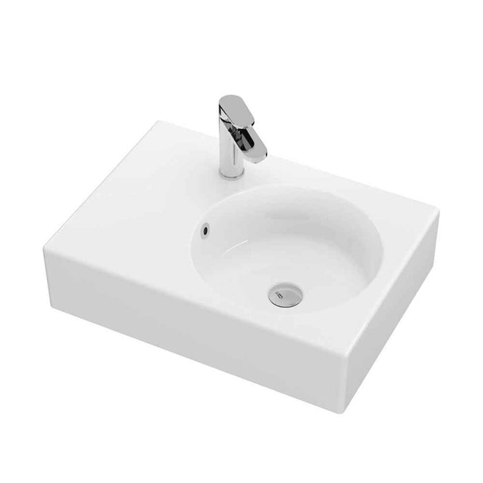 600*425*150mm Fienza Reba Gloss White Ceramic Rectangle Wall Hung Basin