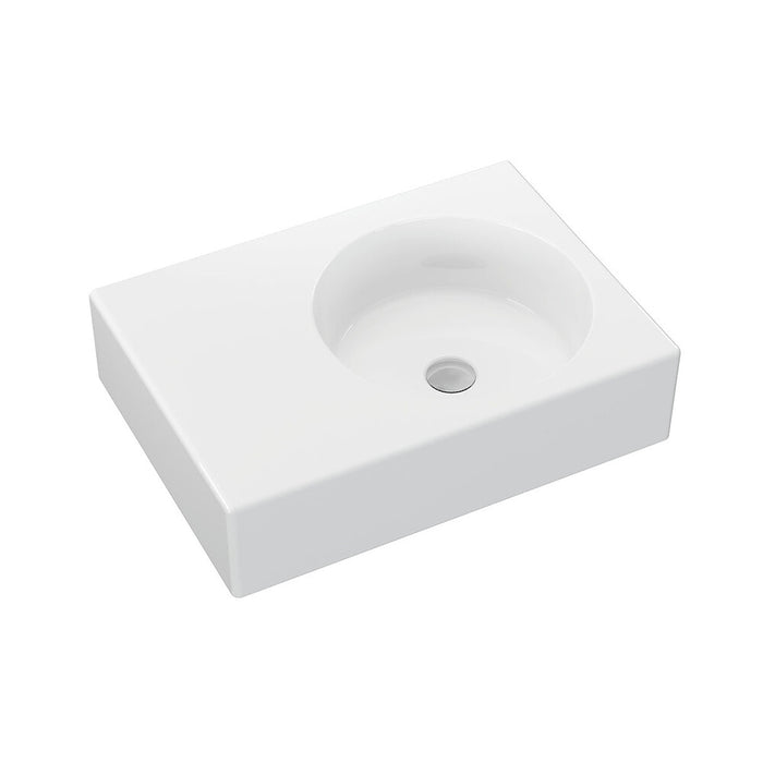 600*425*150mm Fienza Reba Gloss White Ceramic Rectangle Wall Hung Basin