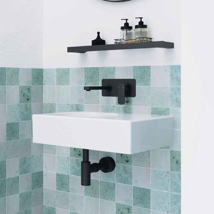 600*425*150mm Fienza Reba Gloss White Ceramic Rectangle Wall Hung Basin