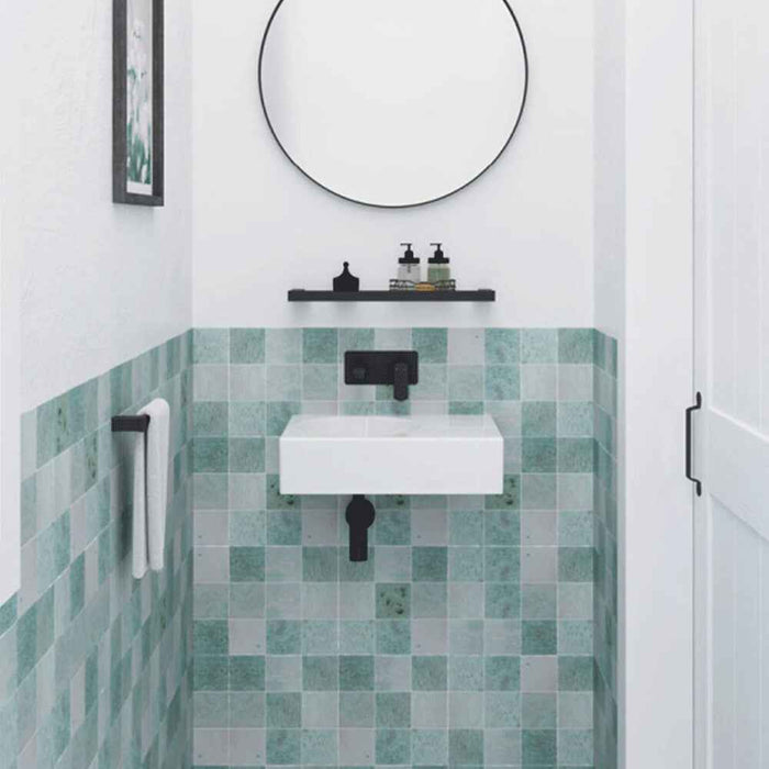 600*425*150mm Fienza Reba Gloss White Ceramic Rectangle Wall Hung Basin