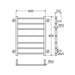 600*800*122mm Fienza Isabella Stainless Steel Heated Towel Rail