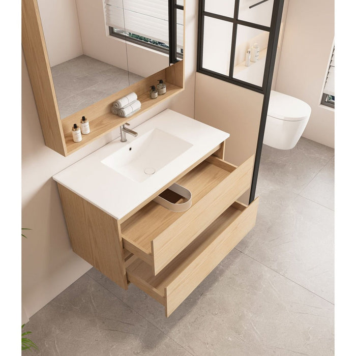600-1800*450*560mm Mercio Hera Tas Oak MDF Wall Hung Vanity